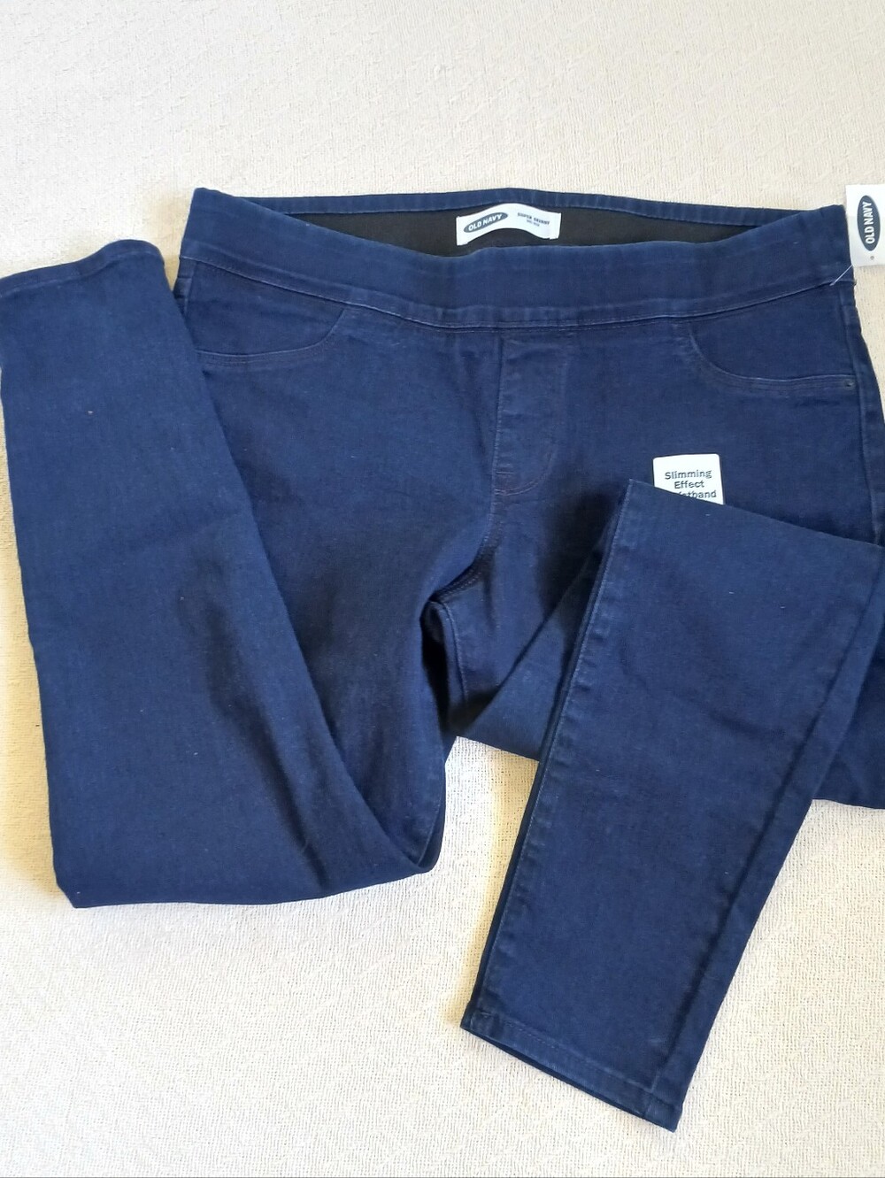 old navy ♡ super skinny wow midrise jegging 14 petite denim dark wash
